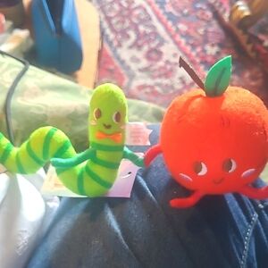 Spritz Green and Yellow Stuffed Caterpillar Toy